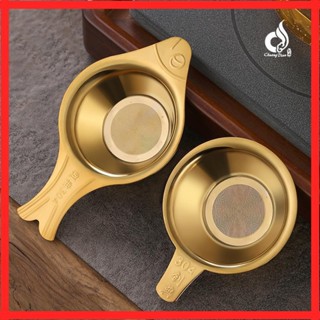 宜興茶具【老茶農推薦】濾茶器 茶漏 茶葉濾網 無孔濾茶網 創典金色高檔茶漏304不銹鋼茶濾加厚加密茶隔創意日式泡茶濾茶器
