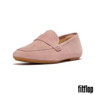 【FitFlop】DELICATO 麂皮方頭樂福鞋-女(藕粉色)