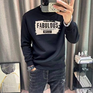 【XIU】☻長袖男 秋冬新款時尚印花潮流男士衛衣韓版修身青年圓領打底衫體恤上衣男