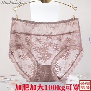 Hushisle夏日特選の525❥大尺碼性感女士內褲誘惑網紗中高腰透明無痕內褲鏤空蕾絲