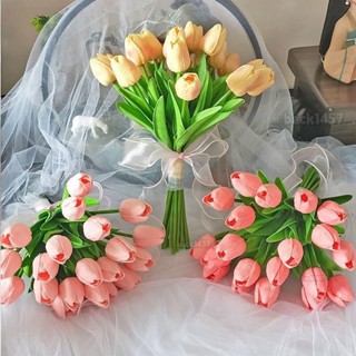 家有喜事💖新娘捧花💘手感好 鬱金香手捧花新娘結婚模擬花束假花清新攝影道具婚禮影樓拍照 婚紗捧花 拍照道具爆款