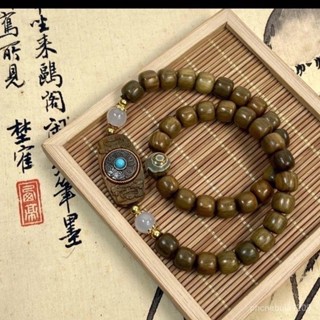 武德宮過爐開光🙏誠心堂🙏送招財符七夕特供綠檀木男女情侶款時來運轉小眾雙圈文玩佛珠手串手鏈手鐲