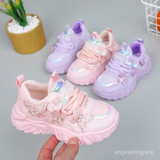 夏日爆款✨女童鞋運動鞋2025年新款兒童時尚水鑽老爹鞋小女孩花朵軟底休閒鞋 SIXB