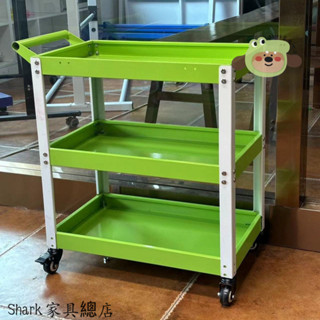 【Shark傢俱】金屬移動三層小推車工業工具車手推車多功能收納零件工具架可移動