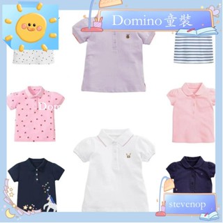 Domino童裝✨童裝 兒童短袖T恤 夏季短袖 短版上衣 女孩短袖T恤 印花棉女童男童純棉加體恤連小馬圖案上衣體恤25