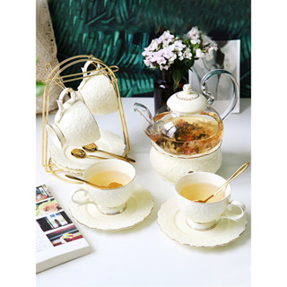 特價Ⅰ英式下午茶茶具 歐式花茶茶具花茶杯套裝 陶瓷玻璃煮水果蠟燭茶壺