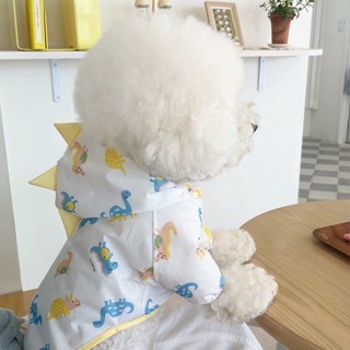 🐾免運實拍🐾 狗狗雨衣 寵物防水衣 卡通寵物衣服狗外出雨衣防濺水可牽引恐龍連帽衛衣衝鋒兩腳衣雨披