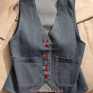 背心馬甲女 夏季 馬甲背心女 短款牛仔馬甲女夏新款女薄款甜酷設計感小眾無袖坎肩上衣外穿