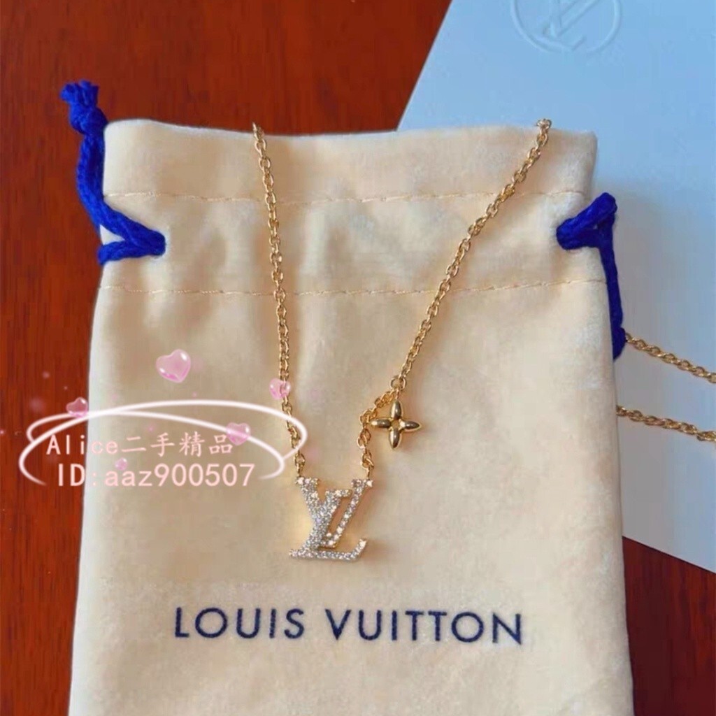 LV 路易威登 項鏈 ICONIC 鑲鑽字母項鍊 鎖骨鏈 LV項鏈 M00596 女款