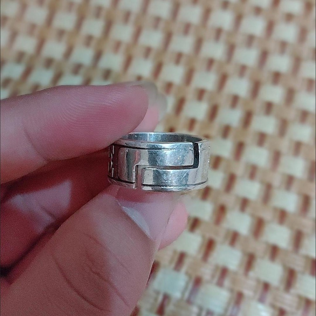 Cindy飾品｜戒指 假面騎士W左翔太郎同款寬面字母戒指電鍍銀不掉色2025潮流百搭款