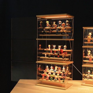 📣限時下殺✨帶燈亞克力透明展示盒泡泡瑪特高檔led燈透明防塵展示盒公仔櫃盲盒收納 模型展示盒 公仔盒 包包展示盒 展示