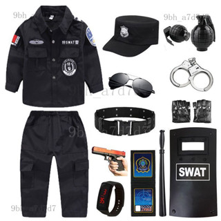 【限時折扣✔】小孩特警衣服兒童警官服裝警男警裝公安制服警察童裝 軍裝黑貓警長 達人社
