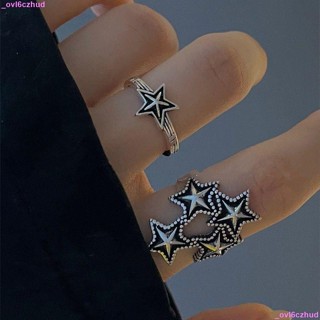 特惠六🔥臺灣出貨 女生戒指💍戒指復古做舊土酷星星戒指小眾暗黑y2k復古開口戒情侶指環