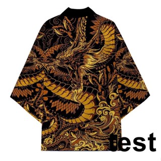 ★夜夜生活館★新品 24新款男女復古和服七分袖居家服睡衣浴袍和服寬鬆防曬襯衫薄外套CBV