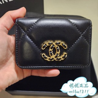 CHANΕL 香萘兒 19系列 經典金屬雙C LOGO羊皮 拉鍊零錢包 AP0949 皮夾 短夾 專櫃二手正
