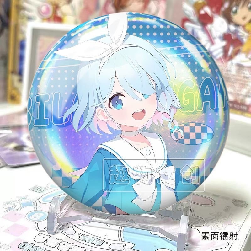 🎈新品超値🎈蔚藍檔案週邊普拉娜阿羅娜58mm彩虹鐳射吧唧胸針徽章穀子擺件收藏 NJQT
