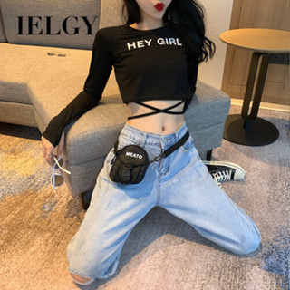 IELGY 字母印花性感短袖長袖修身t恤打底衫上衣女裝
