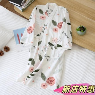 ✨新店特惠✨紗布和服浴袍睡裙女士款夏秋季全棉日式長袖睡袍可愛汗蒸純棉睡衣