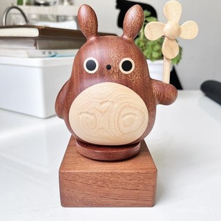 新貨優選八音盒烏檀木龍貓音樂盒小託盤旋轉展示臺diy禮物音樂盒 創意八音盒 聖誕交換禮物 生日禮物 畢業禮物