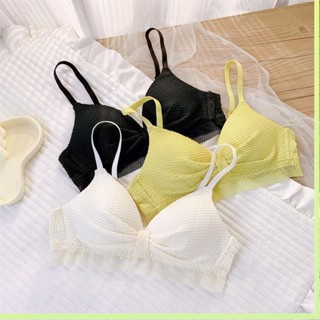 DIKK SHOP🎀刺繡蕾絲內衣女薄杯無線透氣集中爆乳內衣 少女 性感 無鋼圈 無痕 文胸 套裝 甜美 內衣 小胸聚攏
