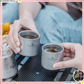 CHERRY-PICK🍒🌟免運促銷 必唯純鈦雙層茶杯 防燙隔熱功夫茶杯 超輕功夫泡茶杯 純鈦水杯啤酒杯咖啡杯75ml