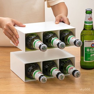 冰箱飲料收納 啤酒架 罐裝飲料架 冰箱收納盒 冰箱隔層架 冰箱飲料收納架 飲料架 飲料整理架 創意可層疊酒類收納架冰箱