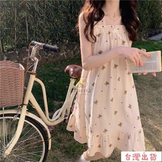全網最低🔥原單♥可愛滿版小熊印花 柔軟莫代爾棉居家服套裝 睡裙 睡衣甜美可愛小熊蝴蝶結吊帶睡裙睡衣女夏天薄款短褲家居服