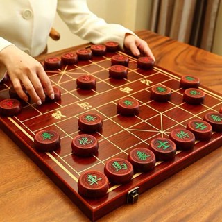 【3161人好評】中國象棋紅木高檔實木帶折疊棋盤成人大號紅花梨送禮禮盒套裝收藏美樂兒旗艦店