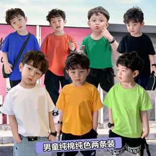 童品屋✿男童短袖 兒童T恤 男童上衣 韓版童裝 中小童短袖T 男童簡約純色短袖t恤夏季糖果色中小兒童上衣打底衫