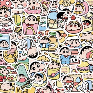 臺灣出貨✨【1277人收藏】100張美食蠟筆小新貼紙超萌可愛卡通人物混合diy筆記本貼畫防水 繁星快樂屋✨