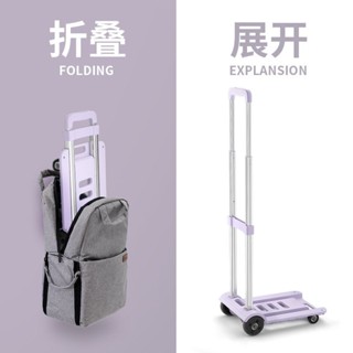 🔥臺灣出貨-熱賣中🔥小拉車 折疊式 小推車 便攜 迷你 搬家 手拉車 超輕 學生 行李搬運車