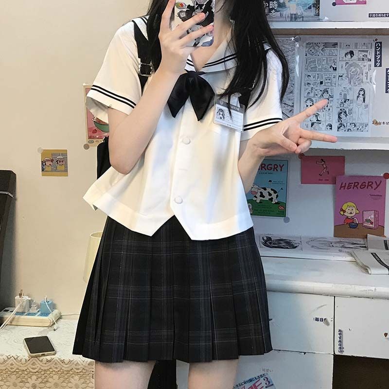 【夏季爆款】韓系日係學院風水手襯衫✨小個子專屬顯瘦｜海軍領 polo 領 JK 上衣 水手服 學院風 蝦皮限定免運🔥