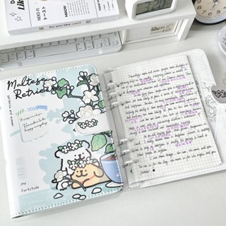 【桃園出貨】皮質筆記本 手帳本 彩繪記事本 精裝本 記帳簿 學校用品 辦公用品 綫條小狗 PU皮質 A5少女心本子