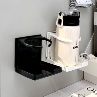 桌邊收納架 奶茶杯子置物架【店鋪熱銷】桌邊折疊水杯架壁掛床邊墻上杯子置物架學生宿舍好物防倒奶茶杯架 辦公室教室好物