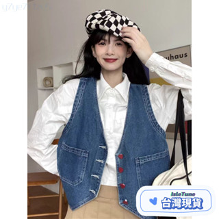 🎶小鈴音Isletune🔔推薦🔔馬甲外套背心馬甲丹寧背心牛仔背心無袖背心外搭好評疊穿麂皮絨開衫背心短款牛仔馬甲女春季新款