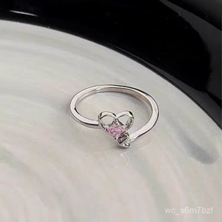【小英的賣場】戒指 指環 小惡魔甜酷粉色愛心戒指女款小眾設計感簡約個性可調節食指指環女