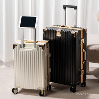 【Boow】日係金邊防颳閤金鋁框 旅行箱 拉桿箱 20登機箱 輕巧 鋁框款 萬嚮輪結實耐用行李箱大容量旅行箱密碼箱萬嚮輪