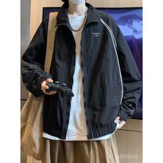 爆款熱賣❤春秋立領夾剋男美式複古寬鬆休閒外套oversize潮牌工裝百搭衝鋒衣 BXXU