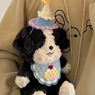 【桃園出貨】可愛邊牧聖誕小狗玩偶 毛絨玩具 布娃娃 情人節生日禮物 交換禮物 安撫娃娃 填充羽絨棉 睡覺抱枕 送女生