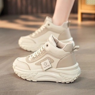 萊拉丨時尚促銷 休閒高幫女厚底2024春秋季新款鞋子女百搭韓版增高運動板鞋新品直髮新品直髮