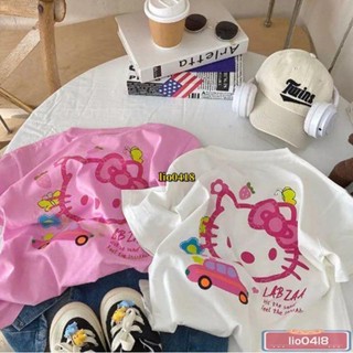 桃園發貨👉 童裝 ins風 女童 洋氣 短袖 t恤純棉新款夏款 粉色 卡通童裝 衣服中小童兒童半袖夏/免運