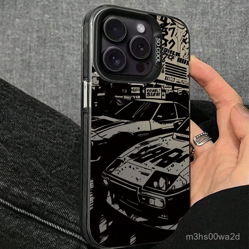 复古黑色跑车 蘋果iPhone 16 15 14 13 12 11 Promax XR XS 8 7P手機殼 大孔硬殼