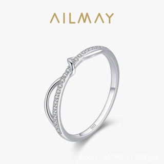 AILMAY✨正品授權✨香港直發跨境外貿s925純銀戒指女歐美個性小眾微鑲幾何食指指環尾戒首飾