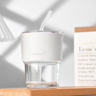 【新品推薦】ins風咖啡杯高顏值玻璃帶吸管水杯女辦公室家用夏季女生竹節杯子