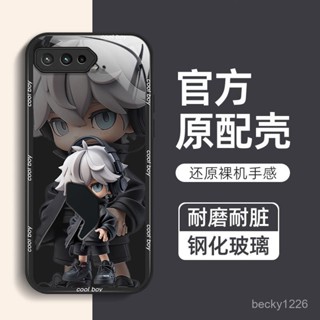 ROG/華碩 玩家國度遊戲手機華碩 ROG6 5S 5 3卡通鋼化玻璃手機殻 套 HTGQ