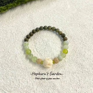 鎮瀾宮 過爐加持🙏🏻綠檀木女生串珠蓮花手鏈新款中式手串禪意小眾複古高顔值閨蜜手飾 CRQZ