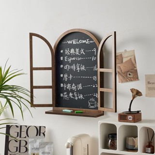 家居美學 |歐式復古假窗墻面裝飾壁掛家居陽臺酒吧奶茶店鋪門口裝飾墻上收納 咖啡廳裝飾 小黑板 黑板立牌 廣告黑板 黑板架
