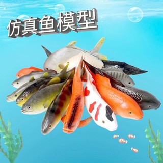 💕桃園出貨 模擬魚軟膠模型假淡水河海鮮魚龍蝦螃蟹裝飾擺設掛件攝影兒童玩具