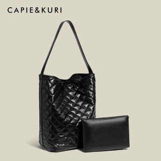 韓日優品【大容量設計】CAPIE&KURI官方旂艦店2025新款法式輕奢高級質感單肩包菱格斜挎包