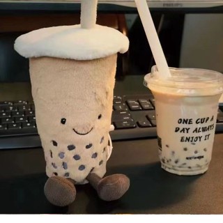 ✨新北出貨💞 熱賣爆款✨趣味珍珠奶茶杯 擺件 公仔 毛絨玩具 模擬食物飲料可愛 抱枕 布娃娃 裝飾